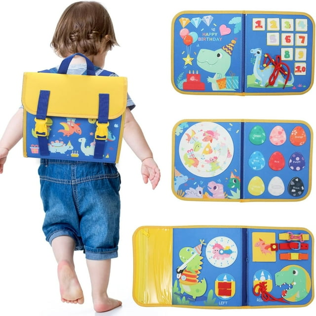 SaveJoy Busy Board Learning Toys for Boys Girls Age 1-6, Montessori Sensory Educational Toys for Toddlers
