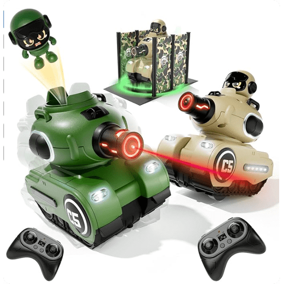 SaveJoy RC Battle Tanks 2 Pack,Remote Control Military Tank,Gift for Boys Girls 8-12