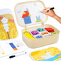 SaveJoy Magnetic Tangram Puzzle Learning Toys with Pen, 250PCS Montessori Pattern Blocks Set for Toddlers 4-8, Educational Stem Gift for Kids