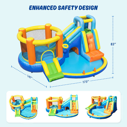 SaveJoy Bounce House with Blower, Inflatable Water Silde for Kids, Jump House Outdoor Toys for Backyard, 93198T
