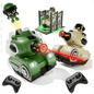 SaveJoy RC Battle Tanks 2 Pack，Remote Control Military Tank，Gift for Boys Girls 8-12