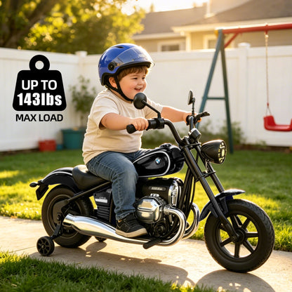SaveJoy BMW Licensed 24V 9Ah Kids Ride On Motorcycle, Powered Electric Dirt Bike with Removable Training Wheels and Suspension for Boys Girls Ages 3-8